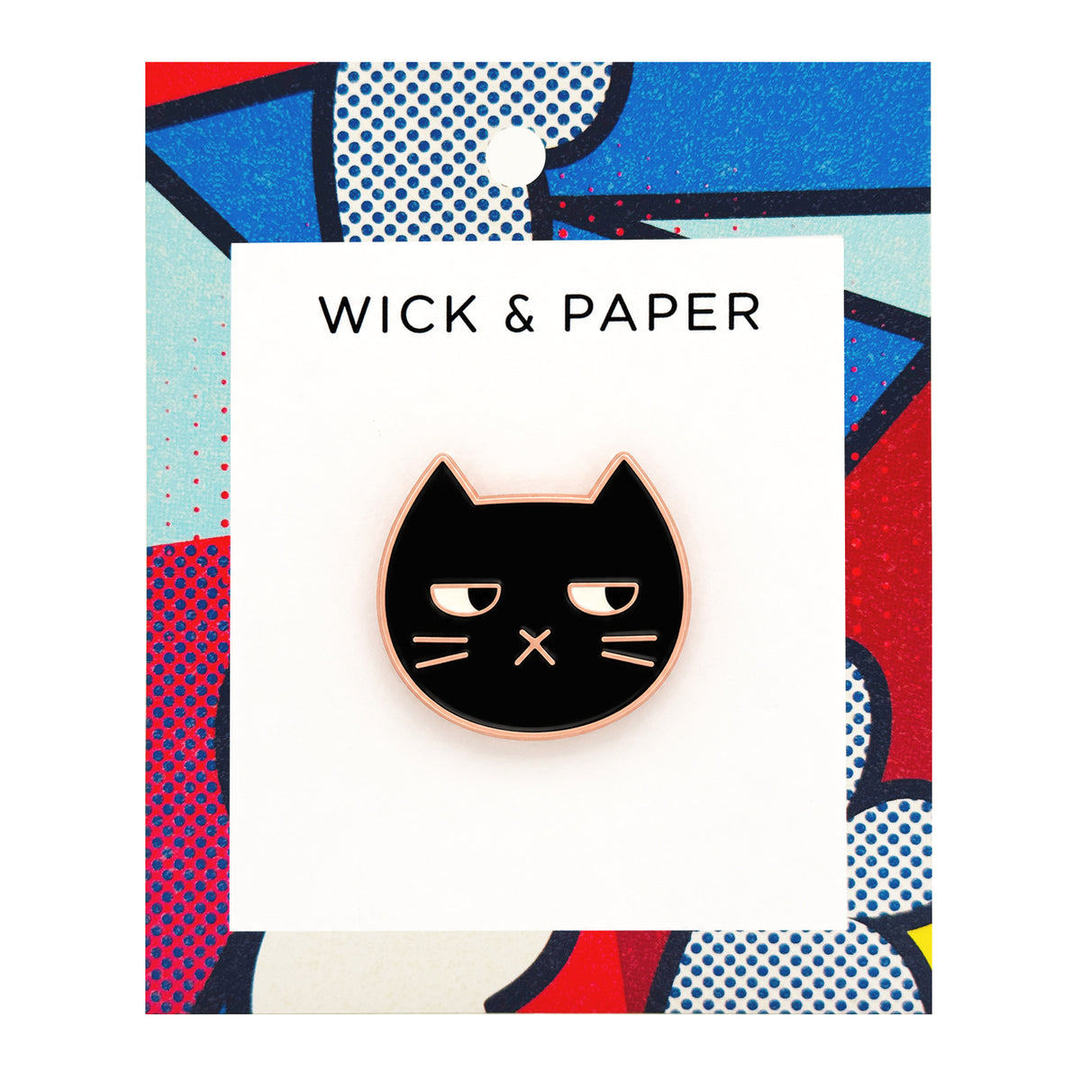 Grumpy Black Cat Enamel Pin