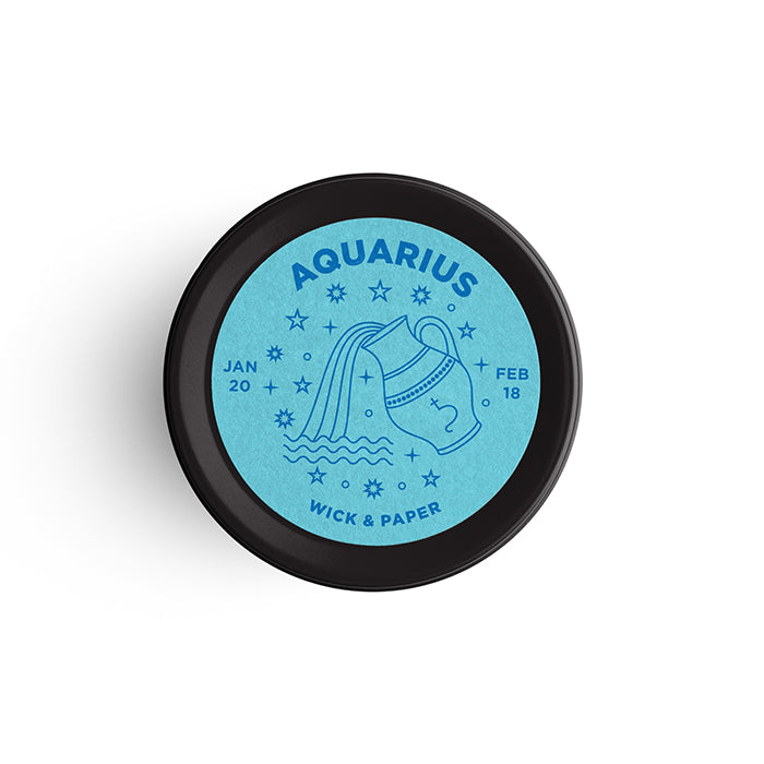 Aquarius candle by wick and paper