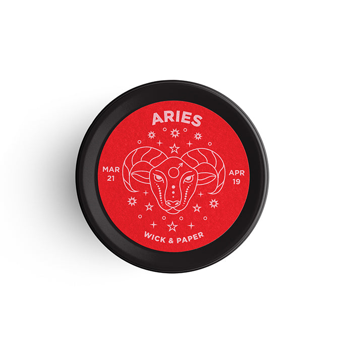 Aries candle by wick and paper